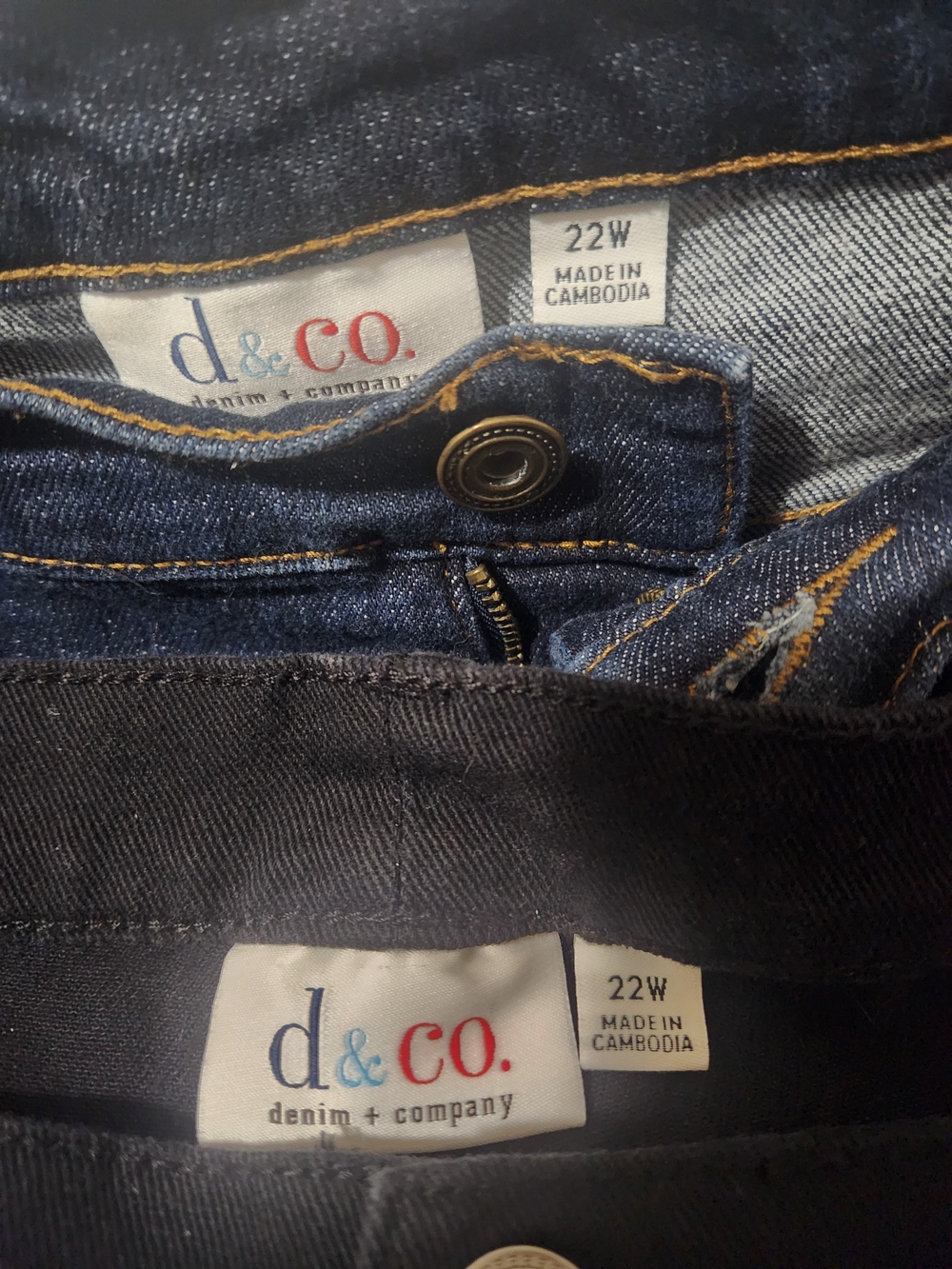 d&co. Women's 22w Dark Blue Denim Jean Shorts - Classic Cut X2